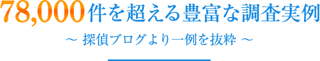 78,000件を超える豊富な調査実例